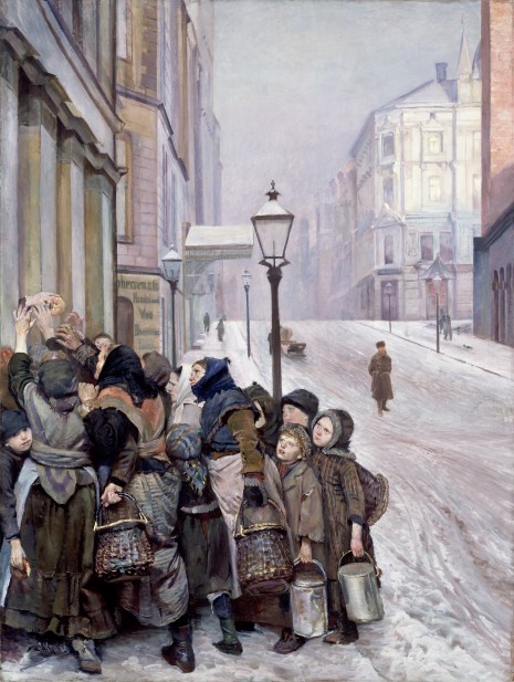 Maleri fra 1889 av Christian Krohg. Motiv: fattige barn.