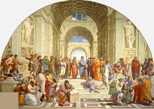 Raffaello Sanzios freske "Skolen i Athen" i Vatikanpalasset