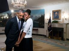 Barack og Michelle koser